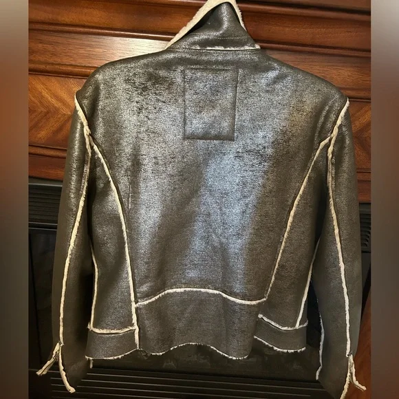 Stunning Ralph Lauren Denim & Supply
Faux Leather Sheepskin Moto Jacket Fits M-L - Picture 5 of 12